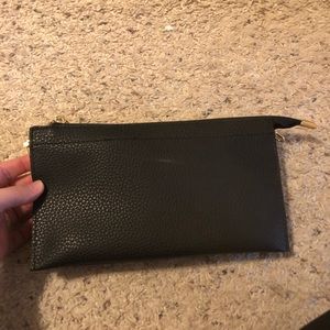 Black pebbles leather clutch